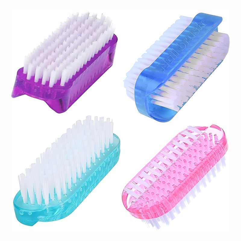 ROLECK 4 Pcs Nail brush Two Sided,Nail brush for cleaning fingernails Men Women,Nail brushes for Toes,Easy use fingernail brush,Nail scrubber brush for Travel,Nail cleaning brush kids - Image 1